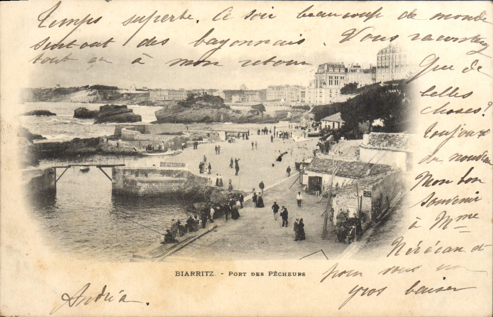 VINTAGE POSTCARD Biarritz Port Of the Sinners
