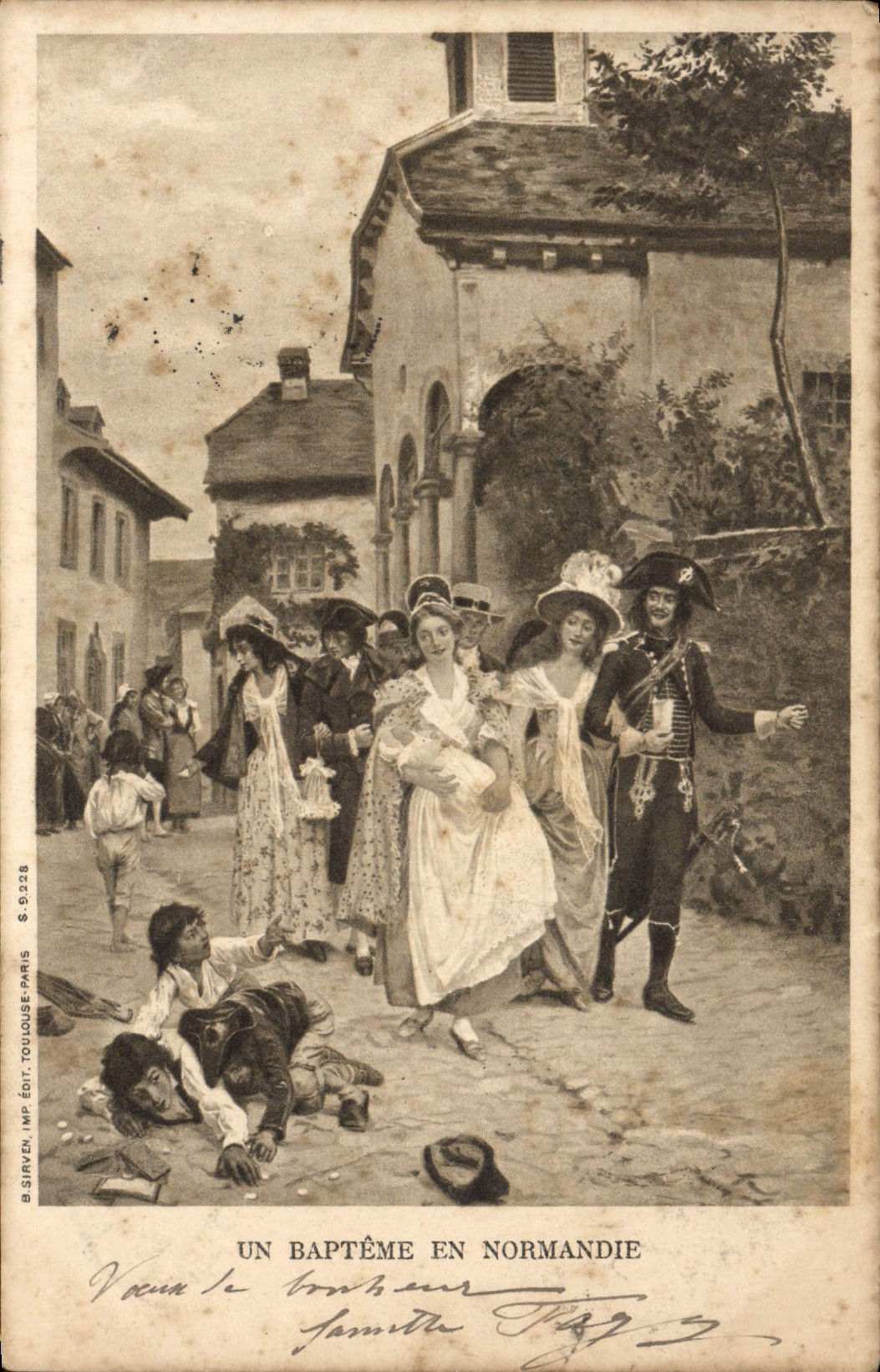 VINTAGE POSTCARD a Baptism In Normandy