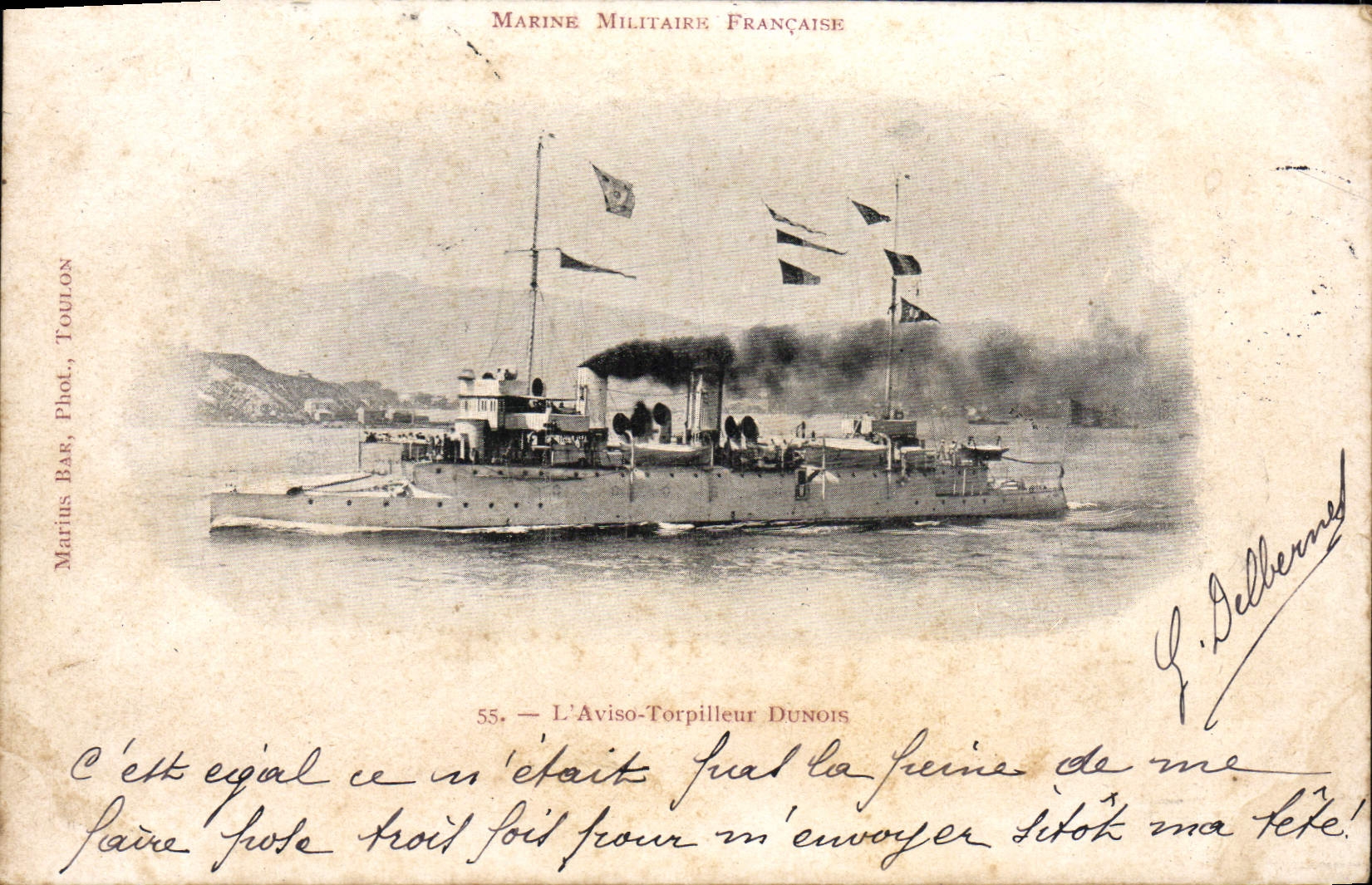 CPA L'Aviso Torpilleur Dunois Bateau 