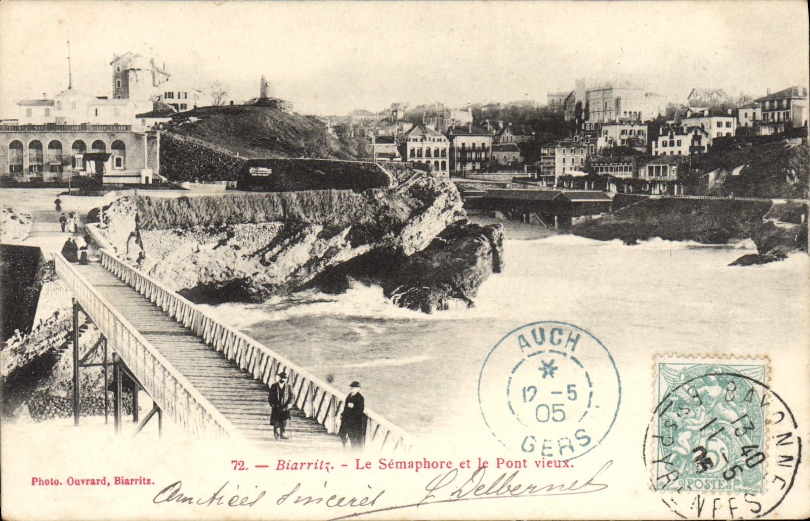 CPA Biarritz Le Semaphore Et Le Pont Vieux