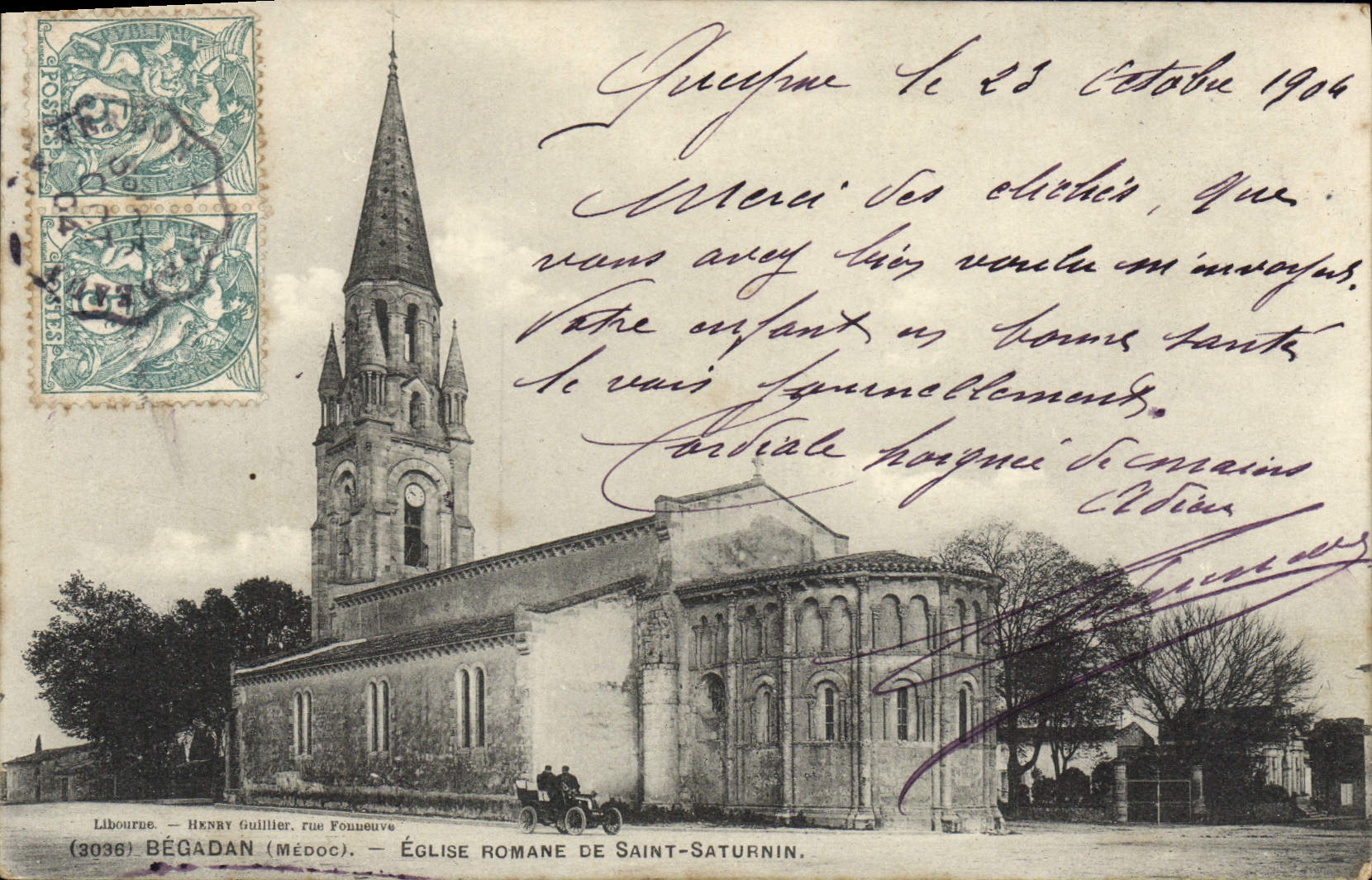 VINTAGE POSTCARD Begadan Romance Church Of Saturnin Saint