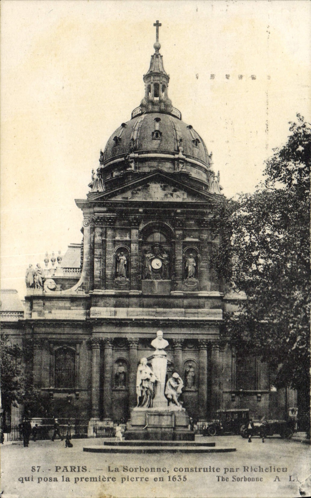 CPA Paris La Sorbonne Construite Par Richelieu Flamme Goutez le nouveau cigare diplomate Tabac