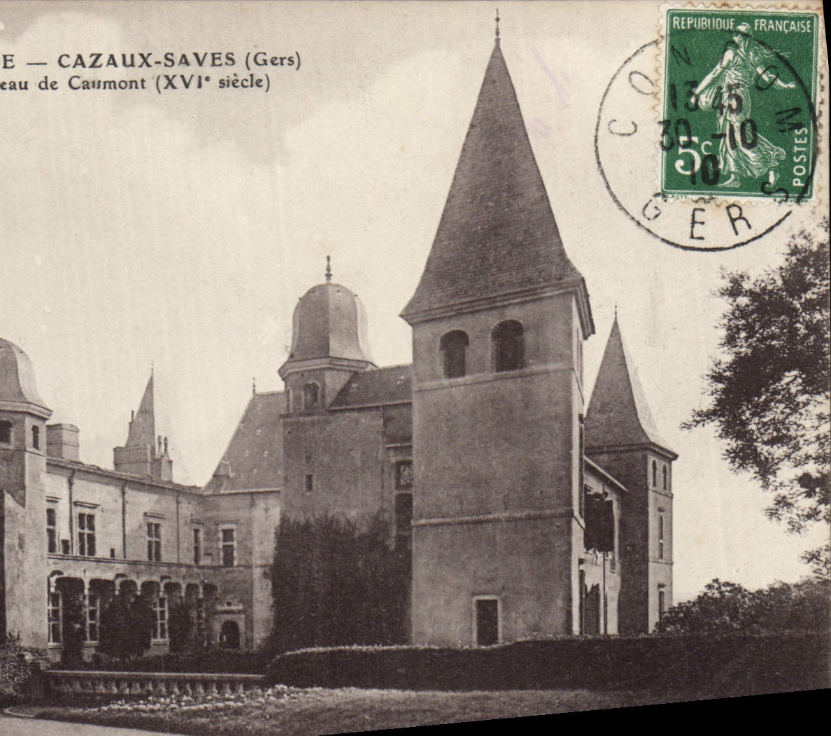 VINTAGE POSTCARD Cazaux Saves the castle De Caumont