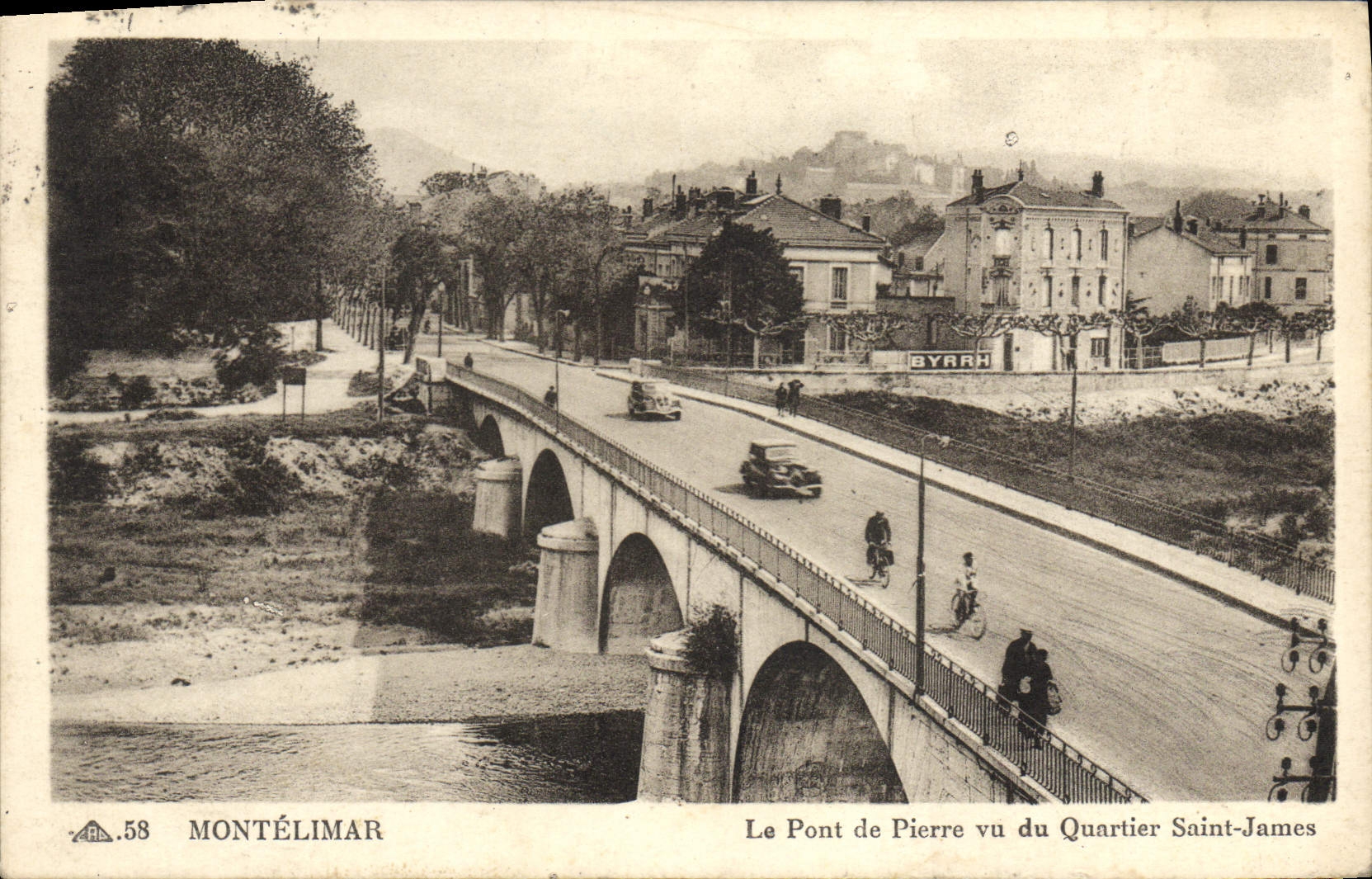VINTAGE POSTCARD Montelimar the Bridge Of Pierre Seen Of the Holy District James
