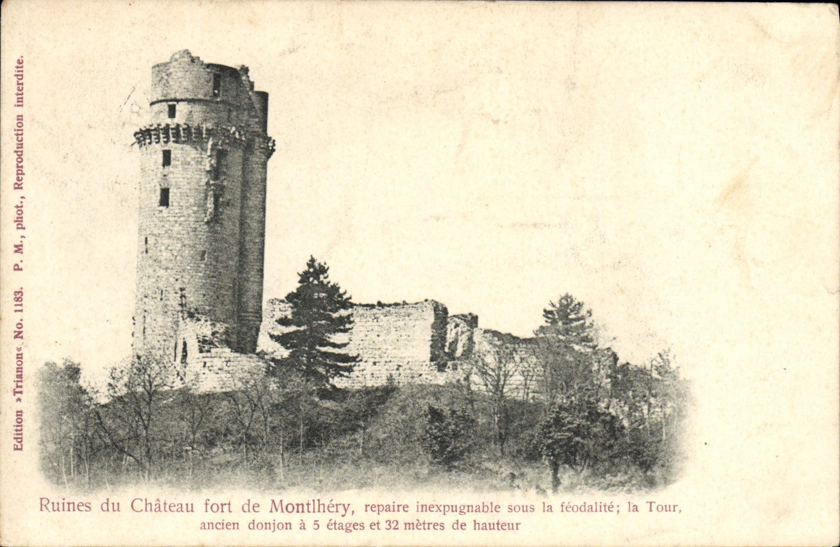 VINTAGE POSTCARD Ruins of the castle of Montlhery