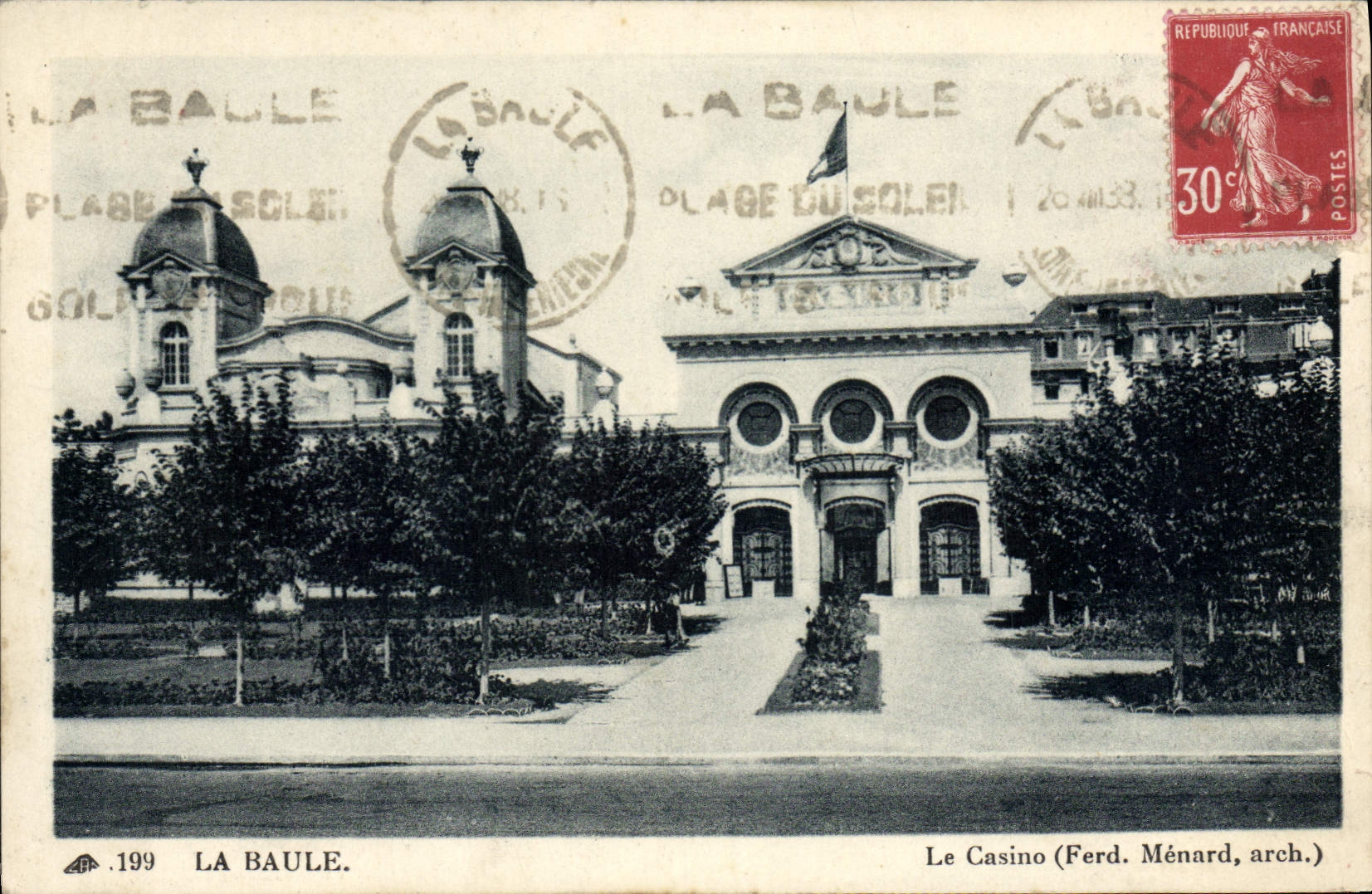 VINTAGE POSTCARD La Baule the Casino