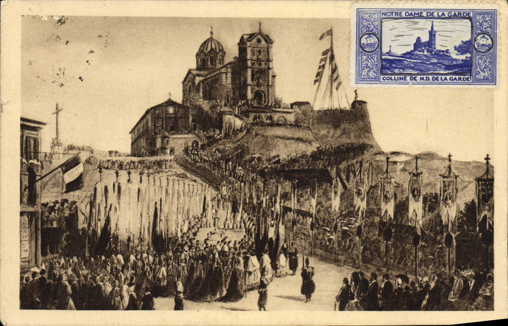 CPA Marseille De La Garde Vignette Colline 