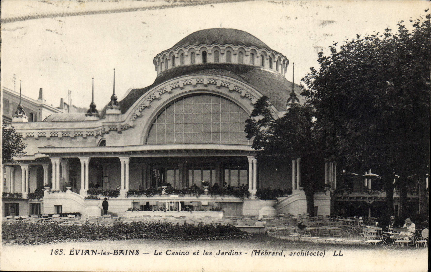 VINTAGE POSTCARD Evian Les Bains the Casino And Gardens