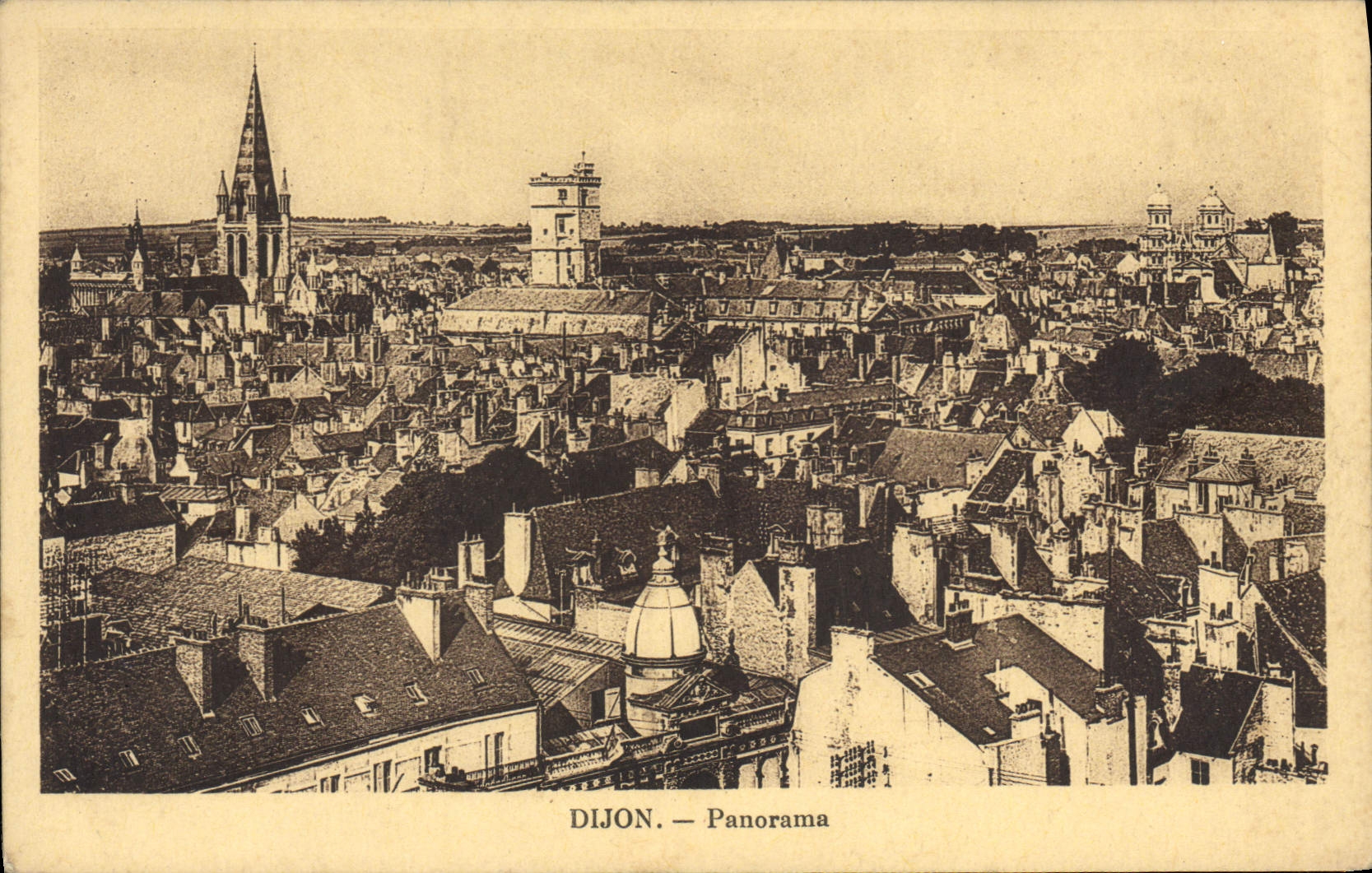 VINTAGE POSTCARD Dijon Panorama