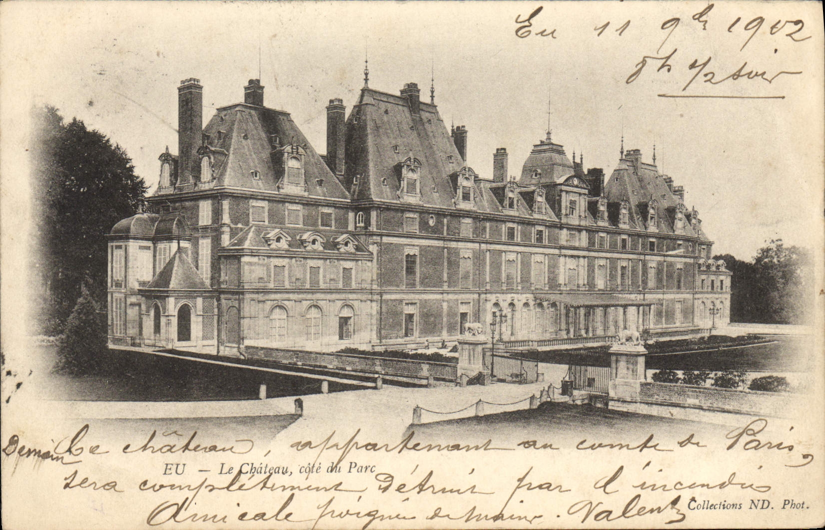 CPA Eu Le Chateau Cote Du Parc