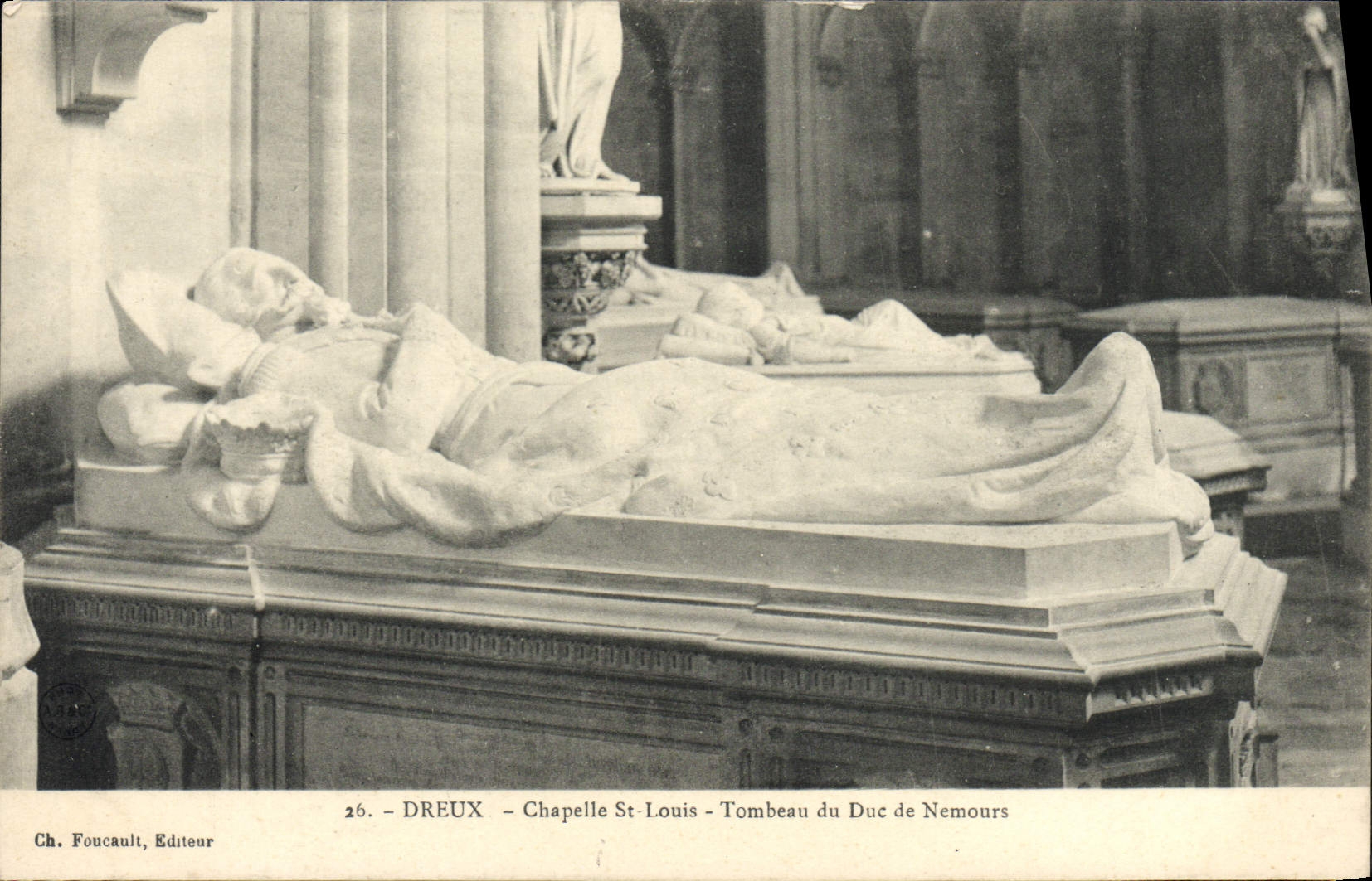 VINTAGE POSTCARD Dreux Vault St Louis Tomb Of the Duke De Nemours