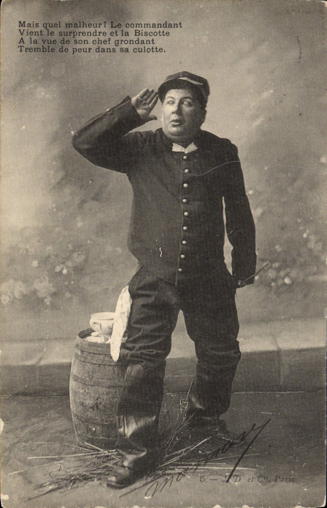 POSTAL de la VENDIMIA pero que desgracia el comandante Militaria