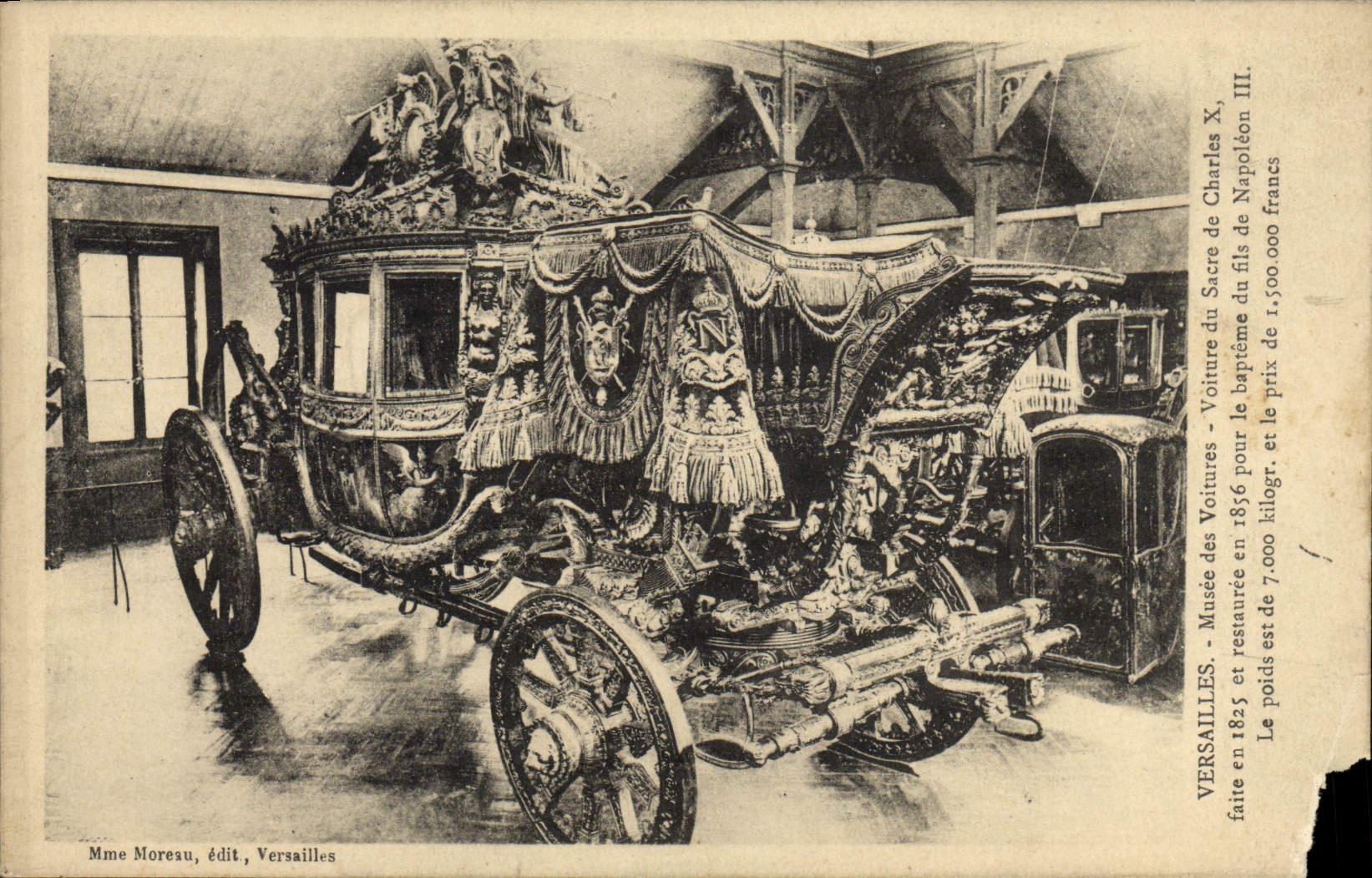 VINTAGE POSTCARD Versailles Musee Of Cars Conveys Sacring Of Charles X