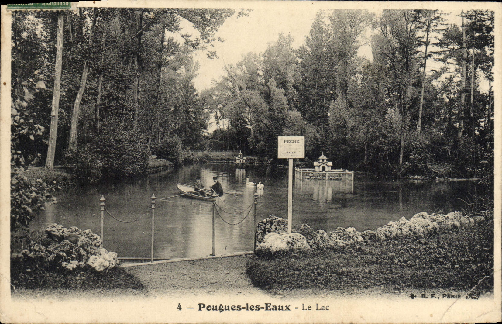 VINTAGE POSTCARD Pougues Water the Lake