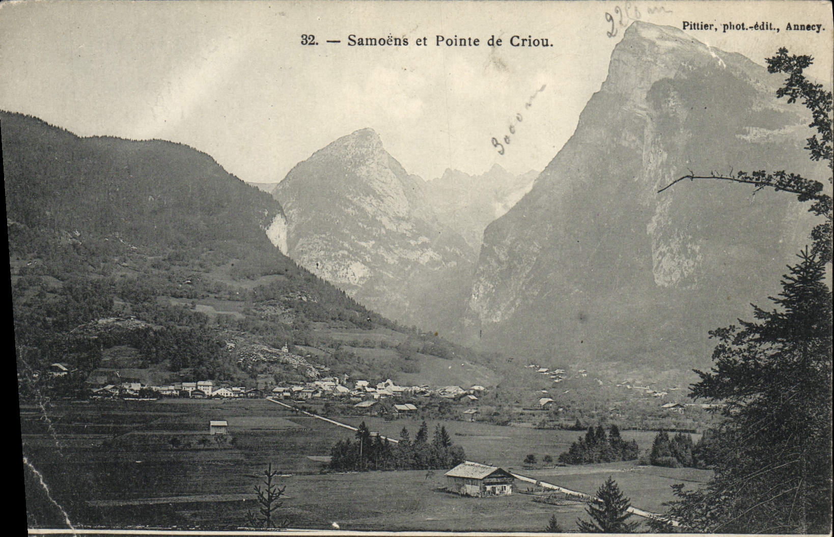 VINTAGE POSTCARD Samoens And Top of Criou