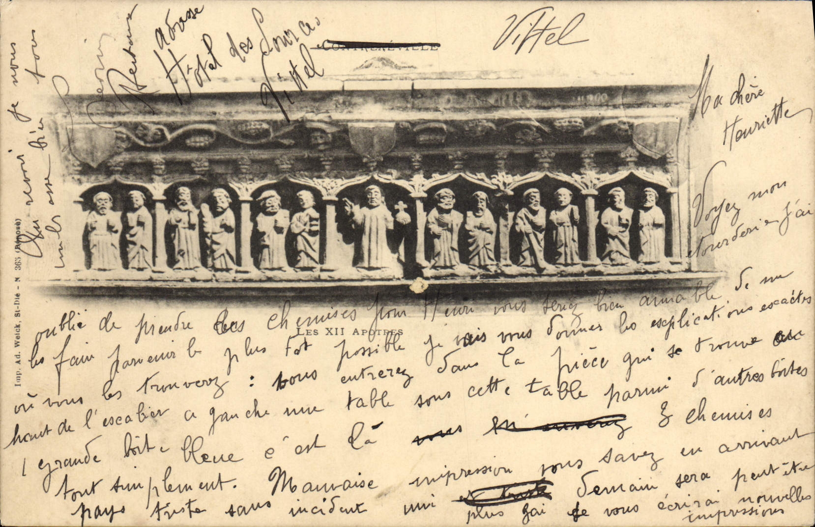 POSTAL Contrexeville de la VENDIMIA 12 apóstoles