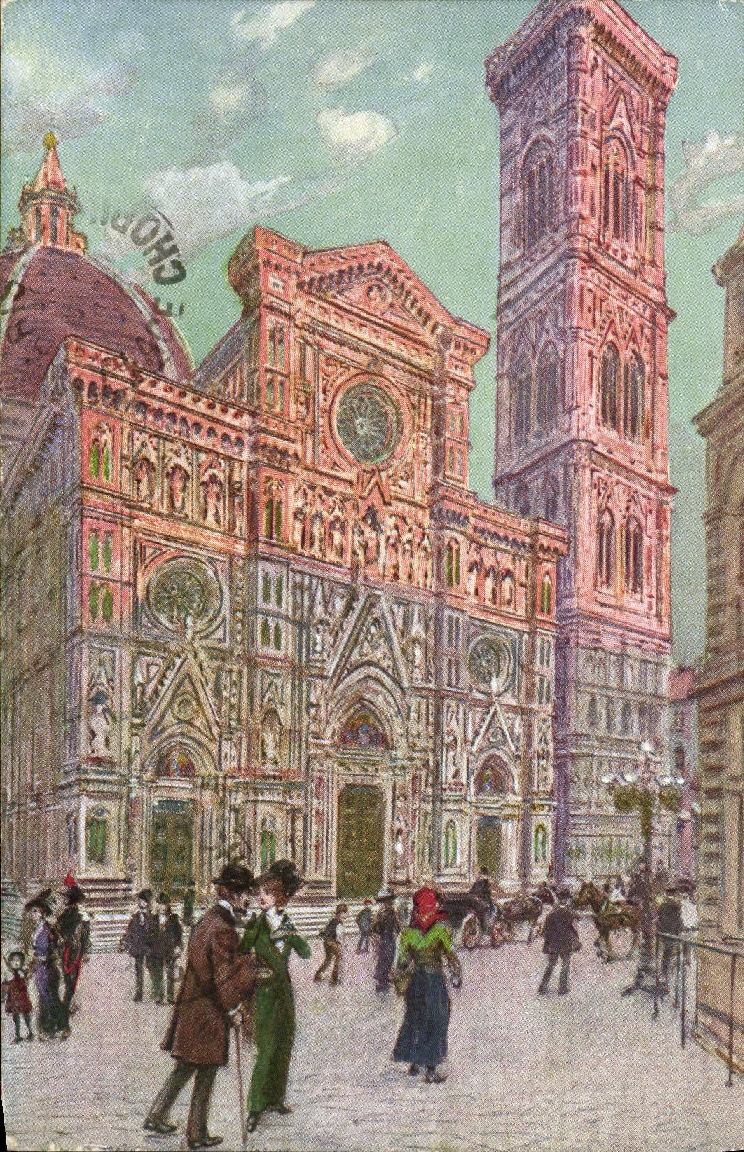 Campana-torre del Duomo E de Firenze de la POSTAL de la VENDIMIA