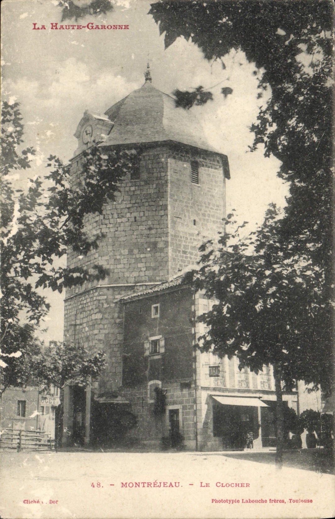 VINTAGE POSTCARD Montrejeau the Bell-tower