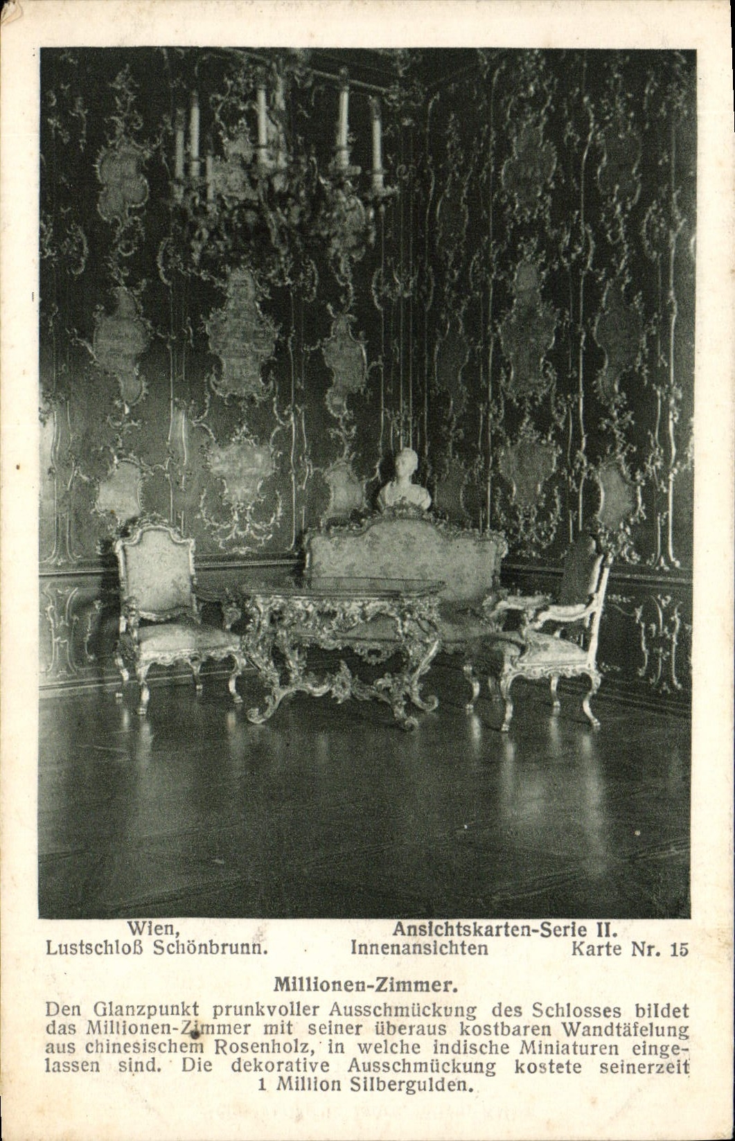CPA Wien Lustschloss Ansichtskarten Millionen Zimmer