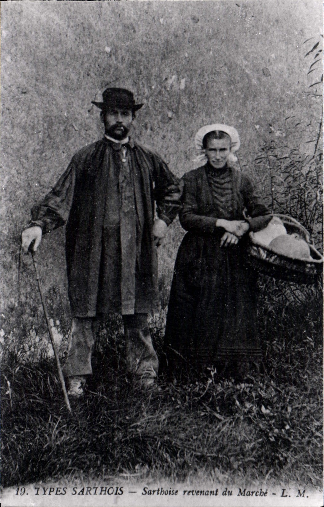 REPRO Types Sarthois Sarthoise revenant du marche Folklore