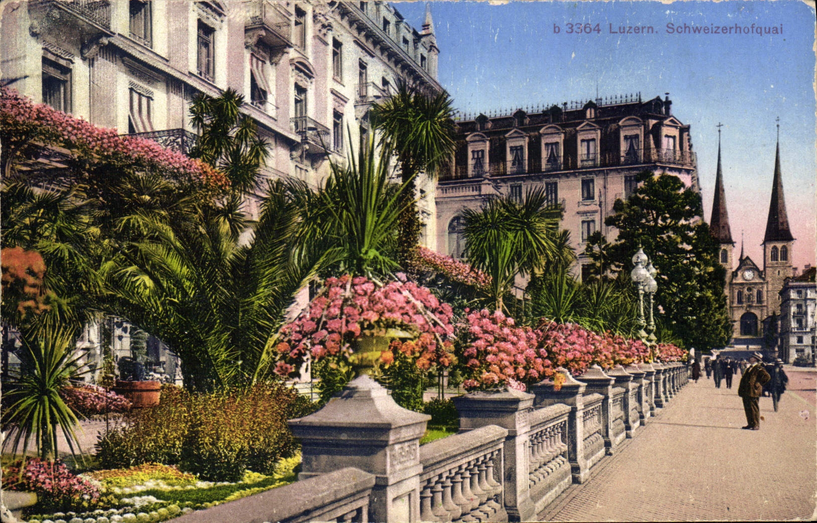 VINTAGE POSTCARD Luzern Schweizerhofquai