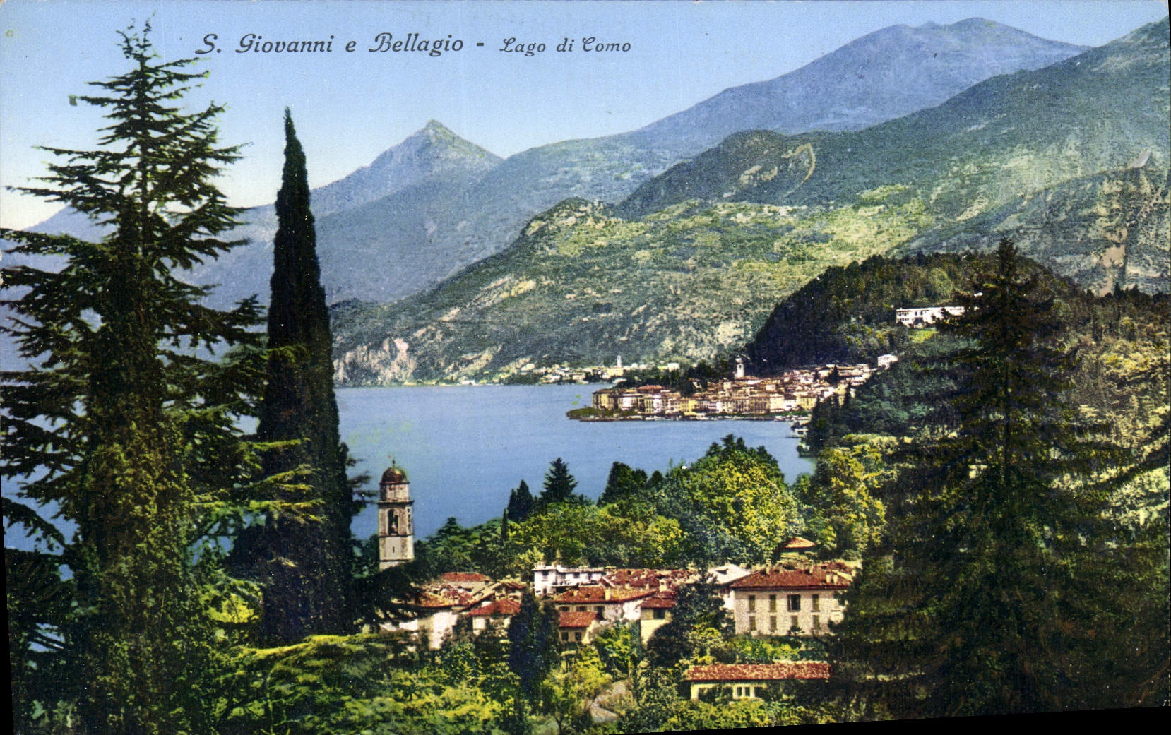 VINTAGE POSTCARD S Giovanni E Bellagio Lago Di Como