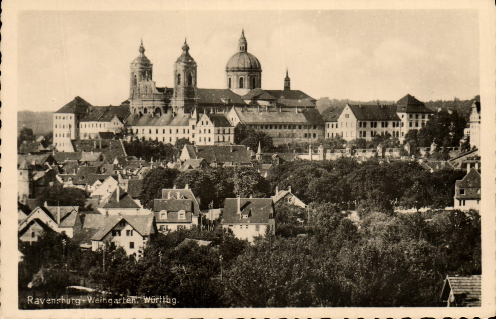 VINTAGE POSTCARD Ravensburg Weingarten Wurttbg
