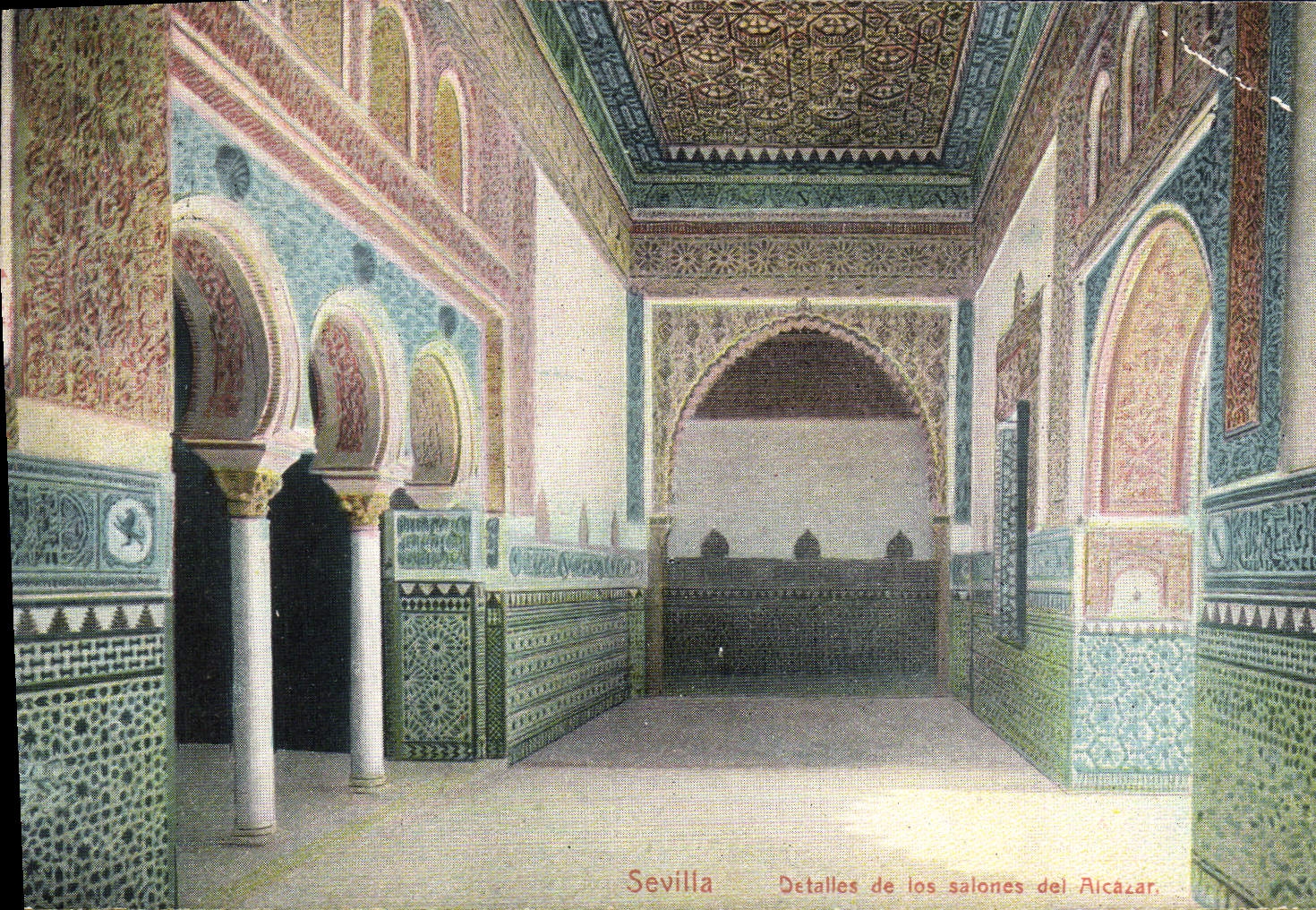VINTAGE POSTCARD Sevilla Pack up De Los Salones Del Aicazar