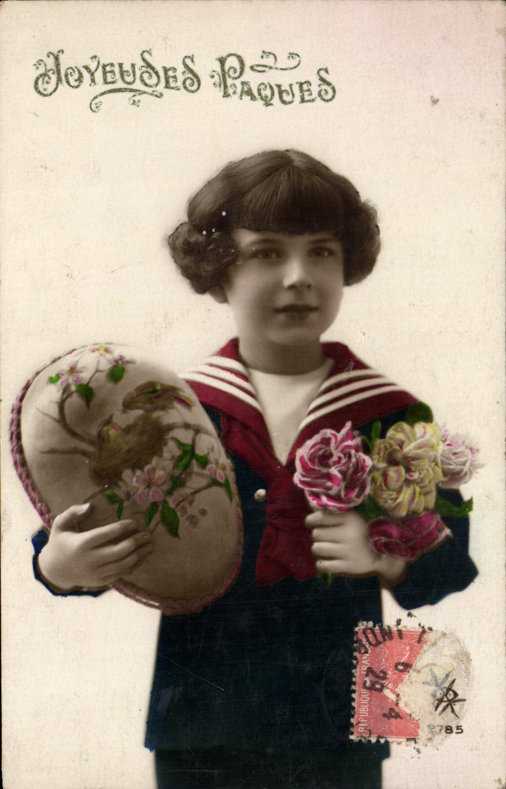 VINTAGE POSTCARD Fantasy Merry Easter Child