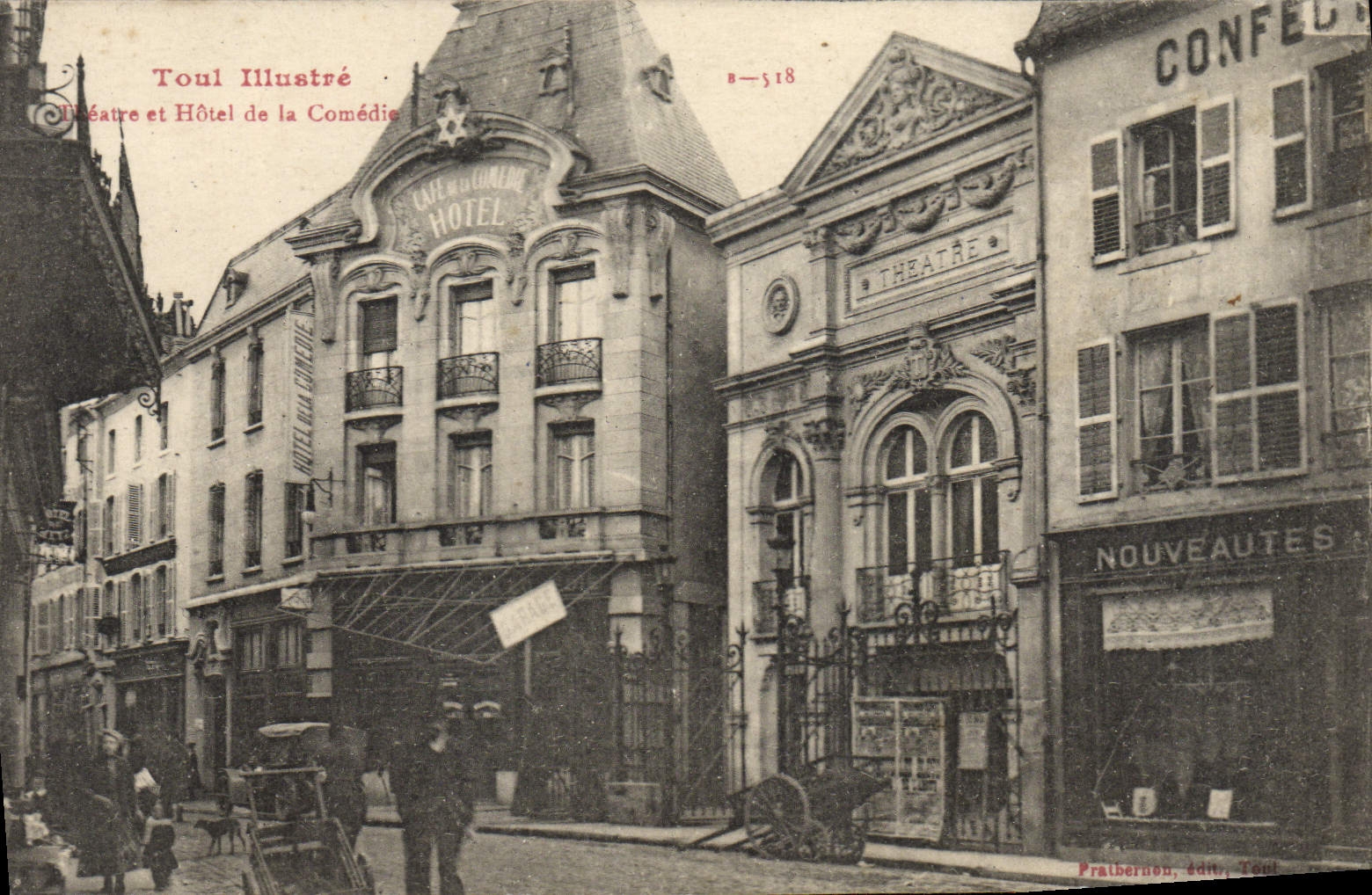 VINTAGE POSTCARD Toul Illustrates Theater And Hotel Of the Comedy