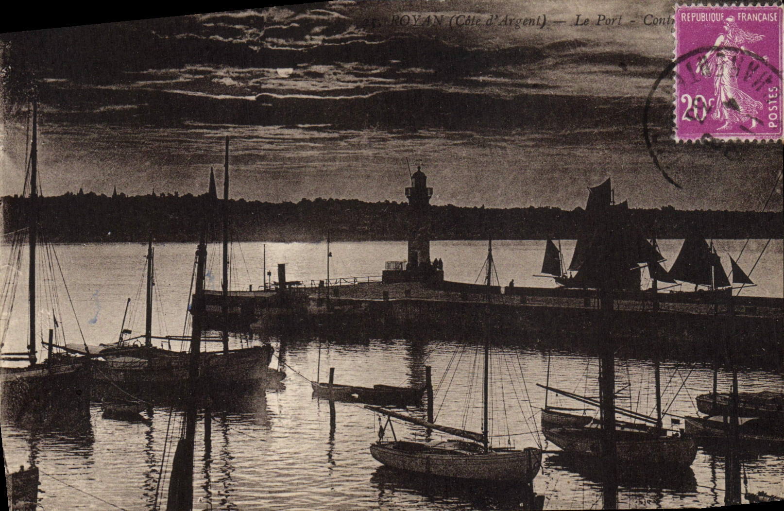 POSTAL Royan de la VENDIMIA los barcos portuarios