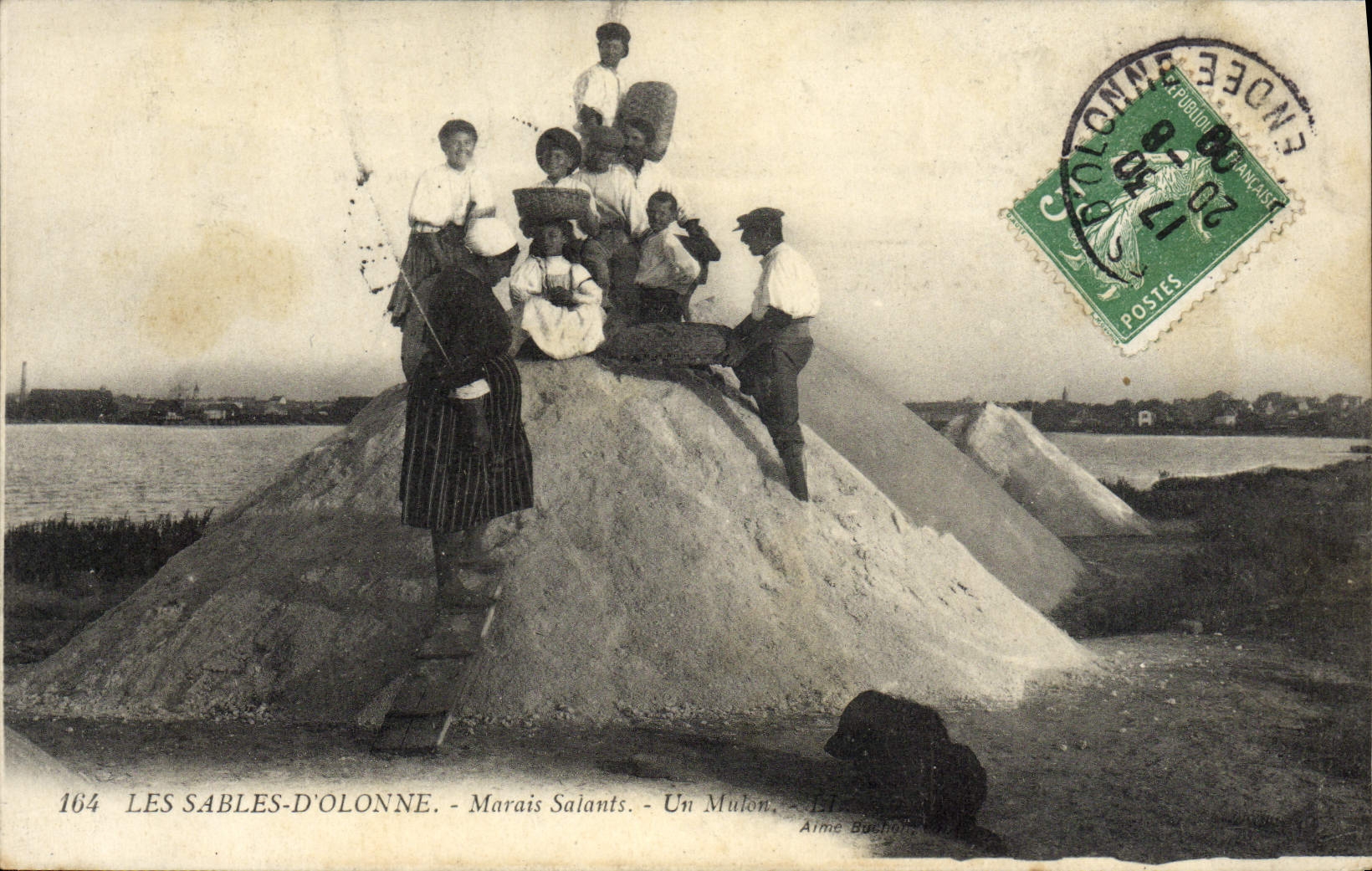 Folklore de Mulon de los pantanos del agua salada de la POSTAL de la VENDIMIA Sables d'Olonne