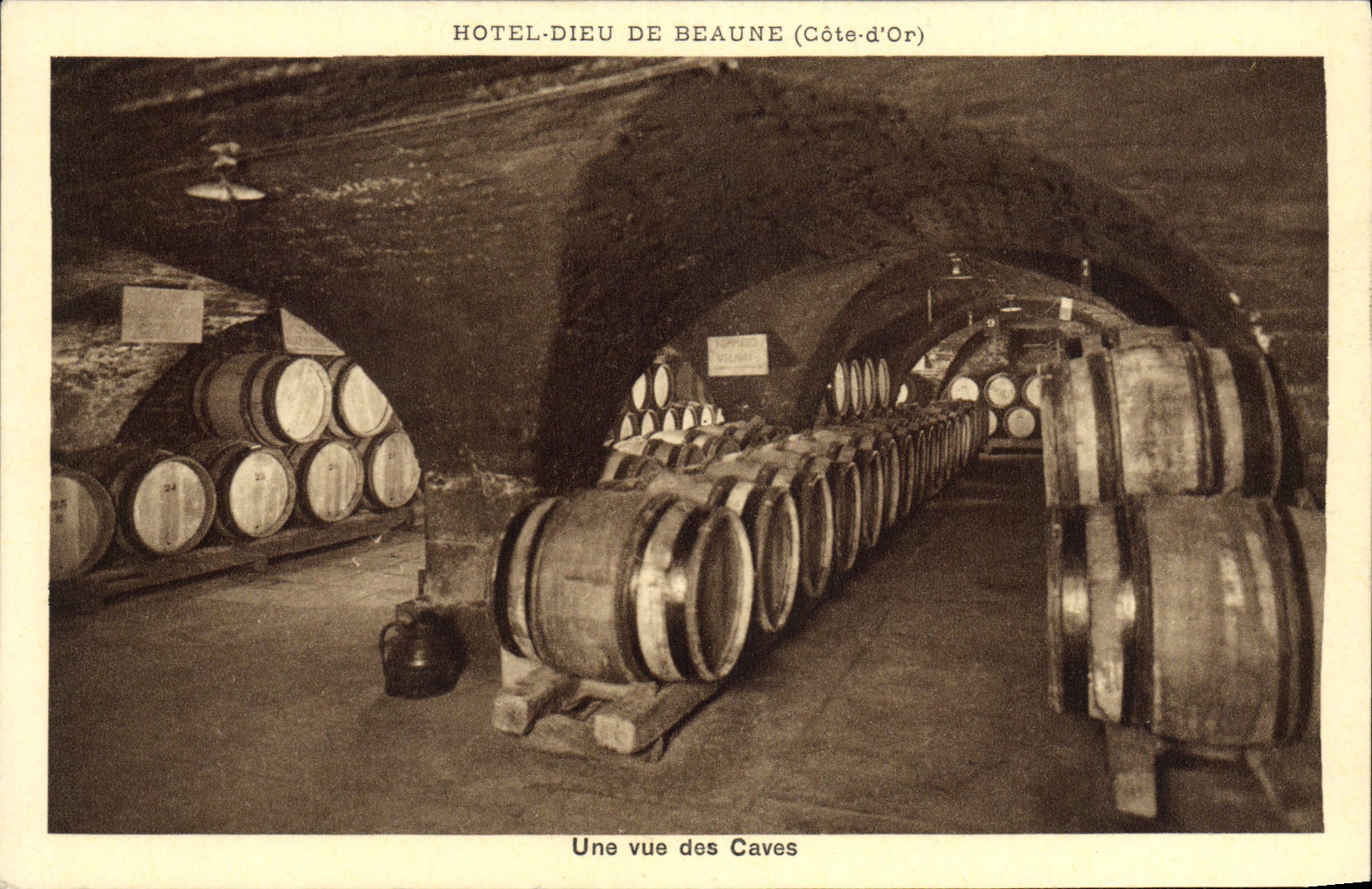 VINTAGE POSTCARD Hotel God Of Beaune a sight of the cellars Wine Vineyard