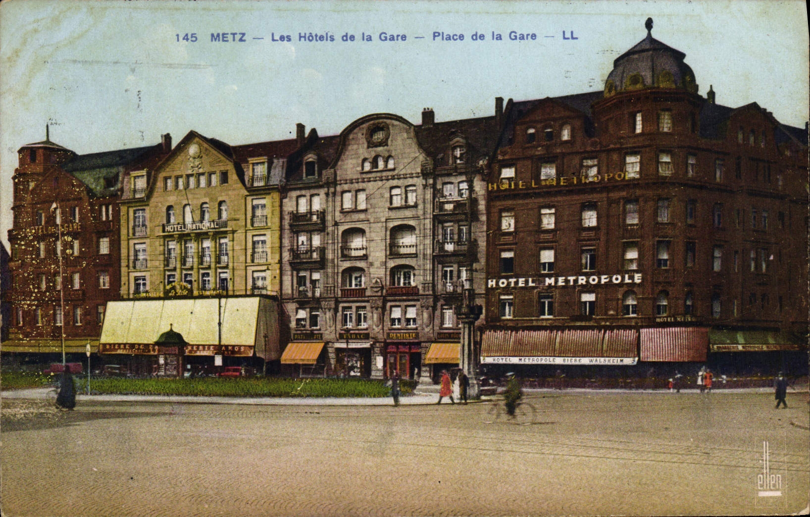 Hoteles de Metz de la POSTAL de la VENDIMIA de la metrópoli de los hoteles de la estación
