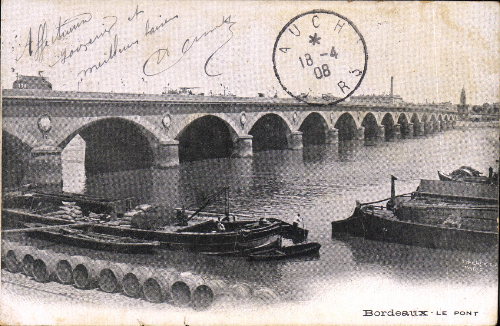 CPA Bordeaux Le Pont Bateaux