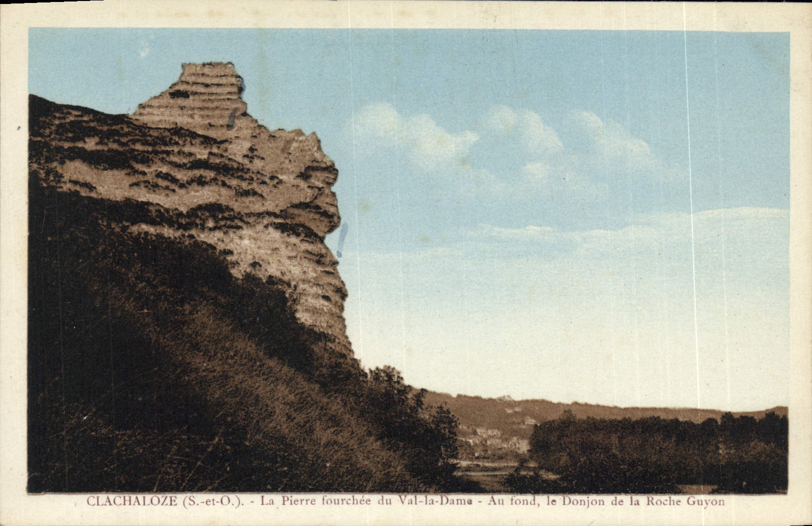 VINTAGE POSTCARD Clachloze Pierre Fork of the Valley the Lady At the bottom the keep of the Guyon Rock