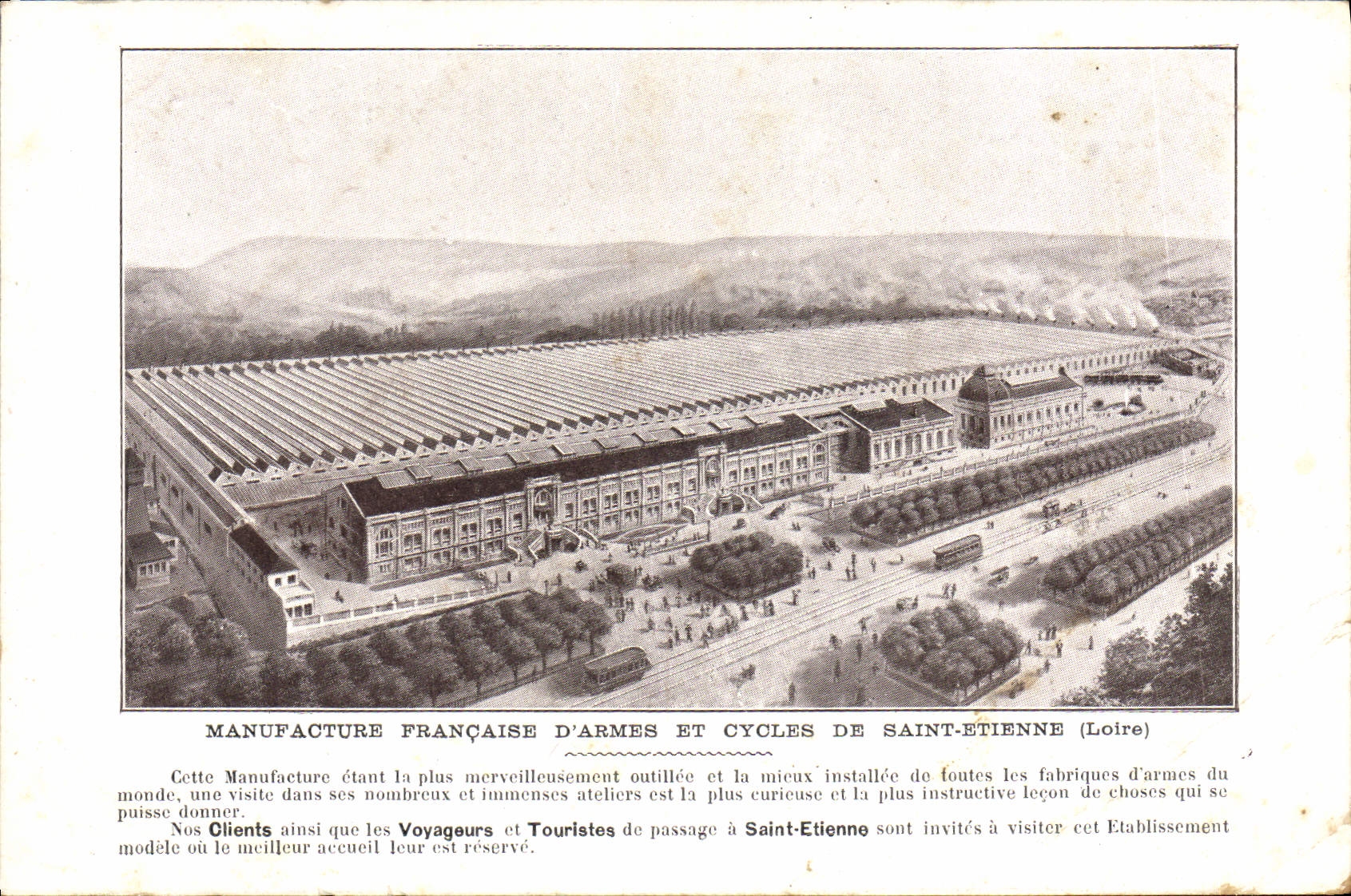 Las francesas de la fabricación de la POSTAL de la VENDIMIA de armas y los ciclos de St. Etienne Velo completan un ciclo