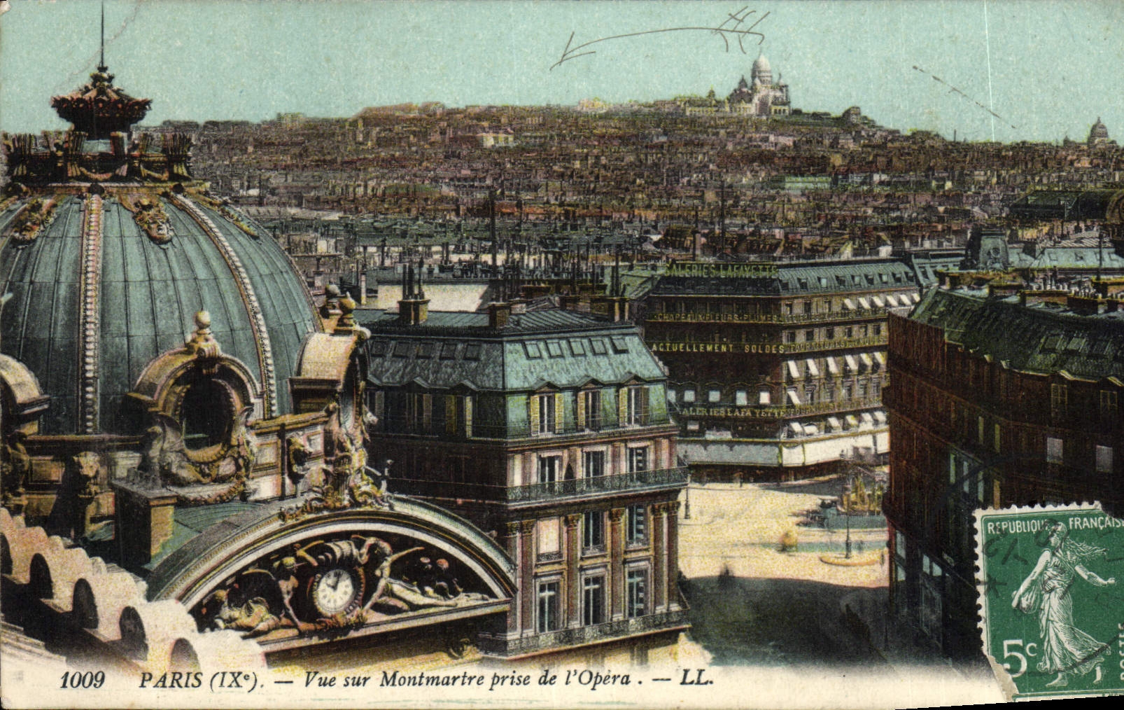 VINTAGE POSTCARD Paris Seen On Montmartre Taken of the Opera