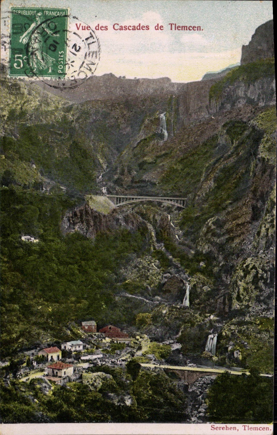 VINTAGE POSTCARD Seen cascades of Tlemcen