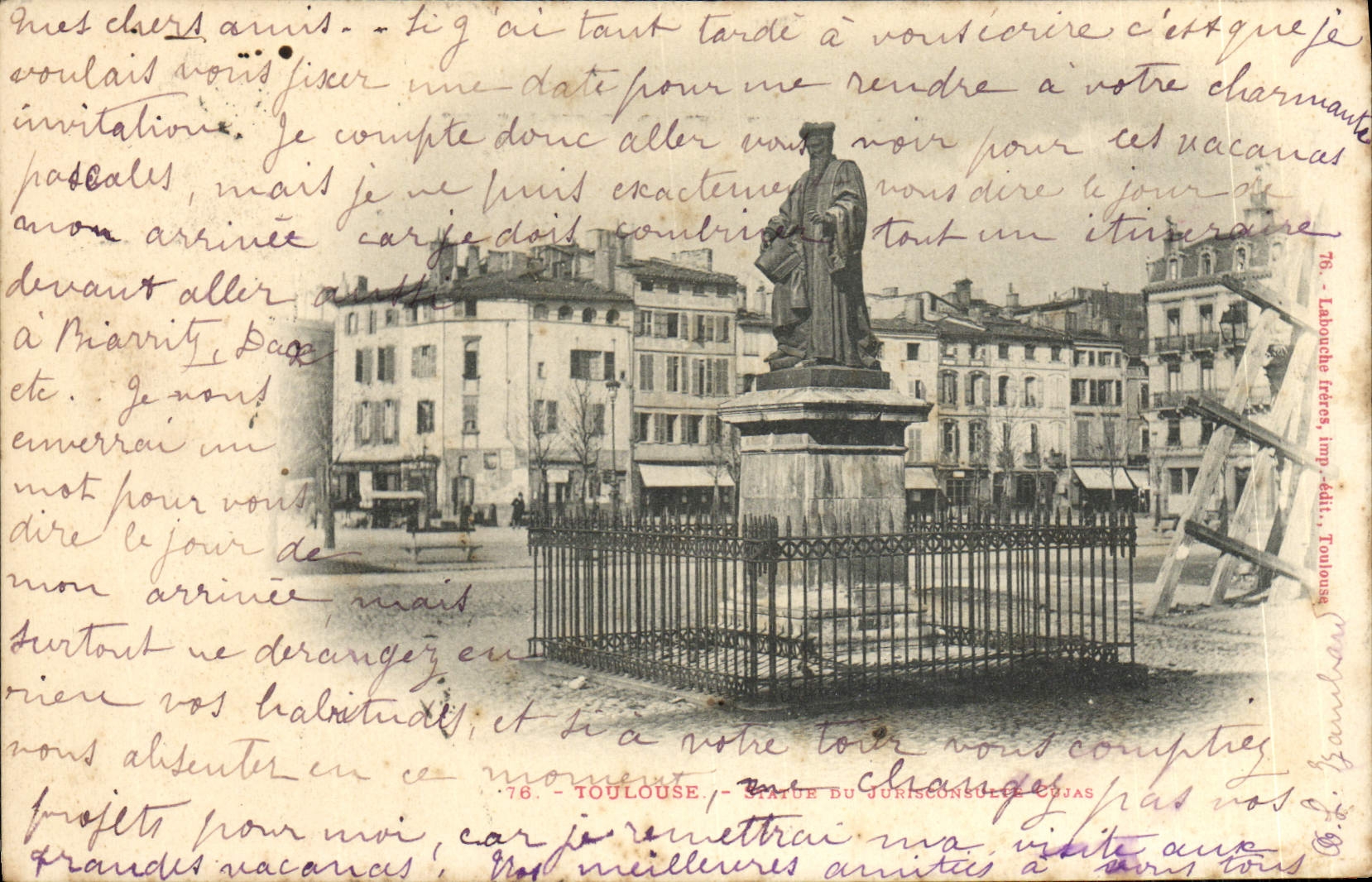 CPA Toulouse Statue du Jurisconsul Cujas 