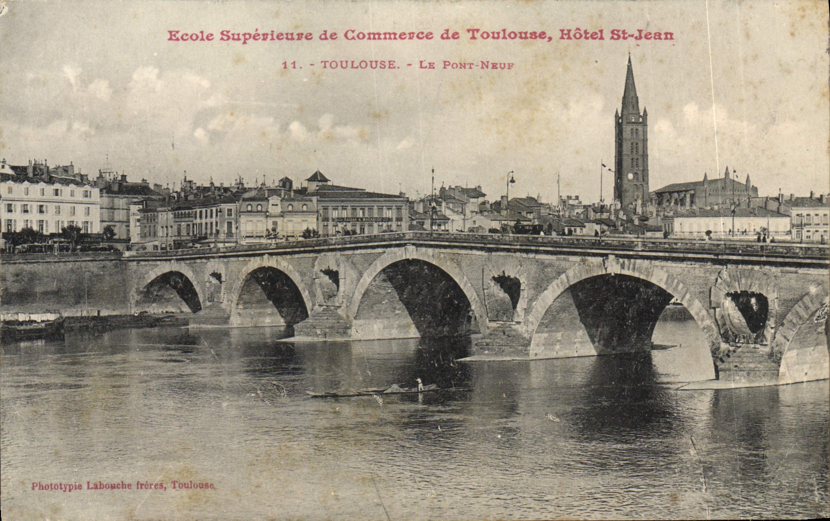 Universidad nacional del St Jean del hotel de Toulouse de la POSTAL de la VENDIMIA del negocio