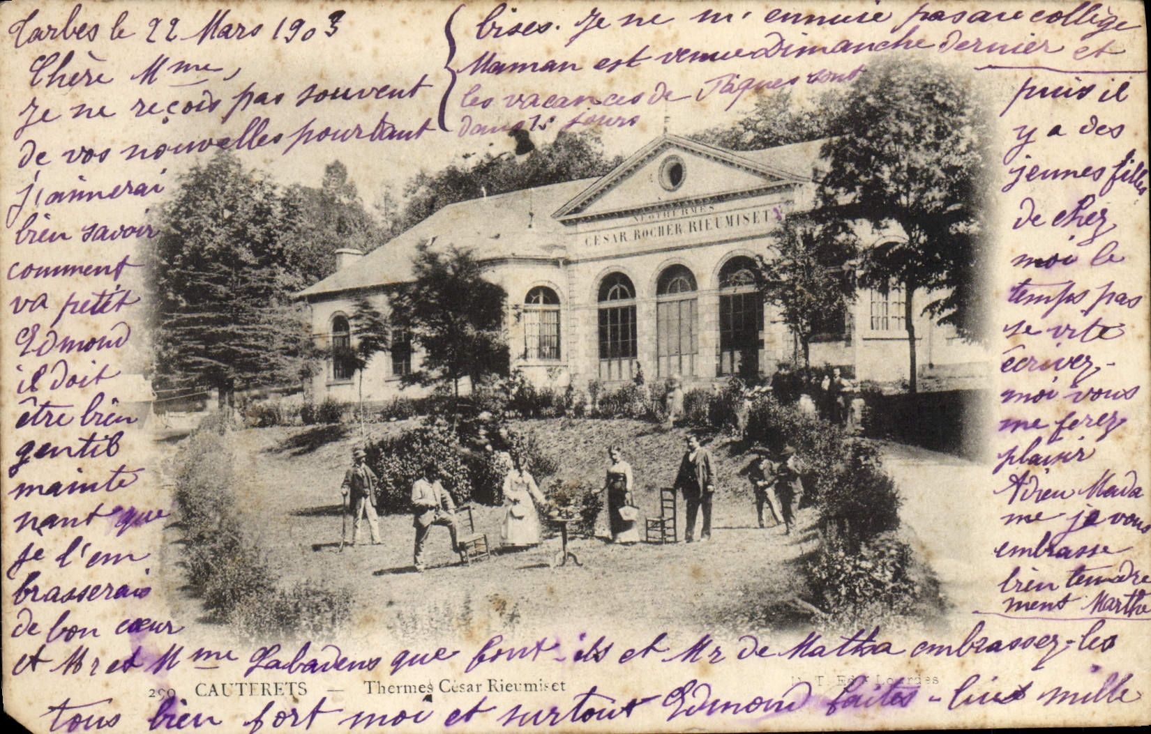 VINTAGE POSTCARD Cauterets Thermal baths