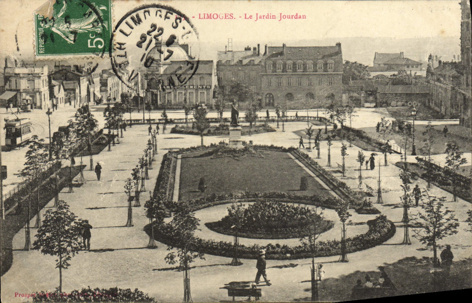 VINTAGE POSTCARD Limoges the Jourdan Garden