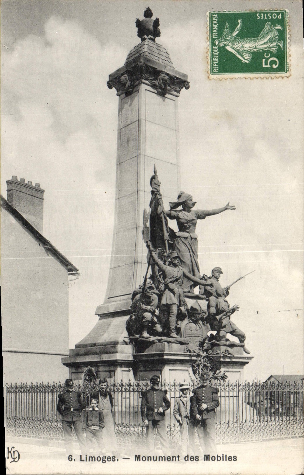 VINTAGE POSTCARD Limoges Monument of the Militaria Mobiles