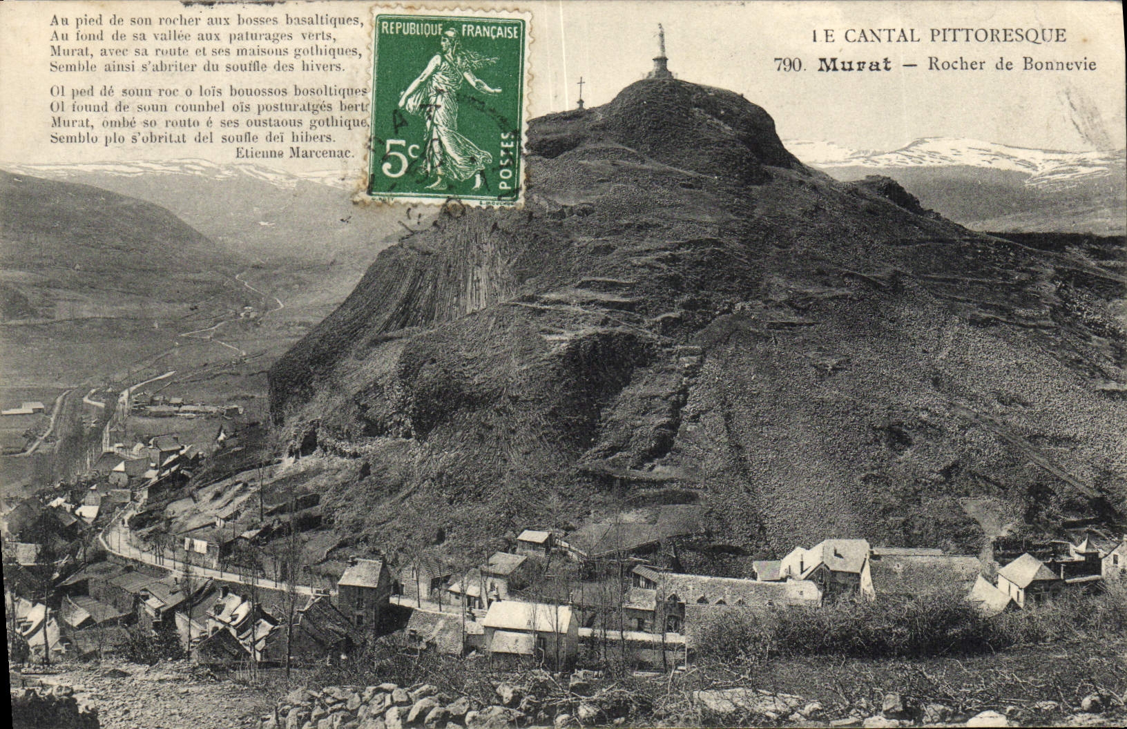 VINTAGE POSTCARD Murat Rock of Bonnevie
