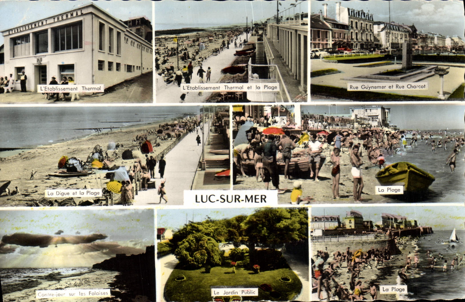 MODERN CARD Luc on Sea Hydropathic establishment Street Guynemer and Rue Charcot the beach