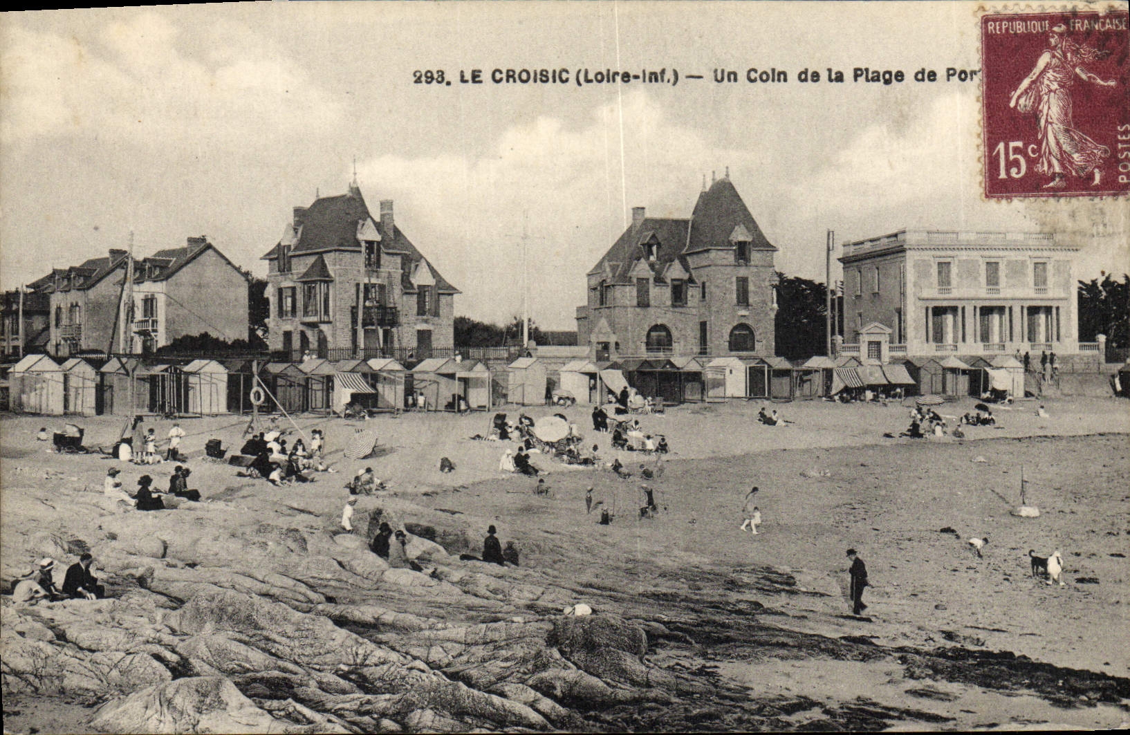POSTAL Croisic de la VENDIMIA una esquina de la playa del puerto