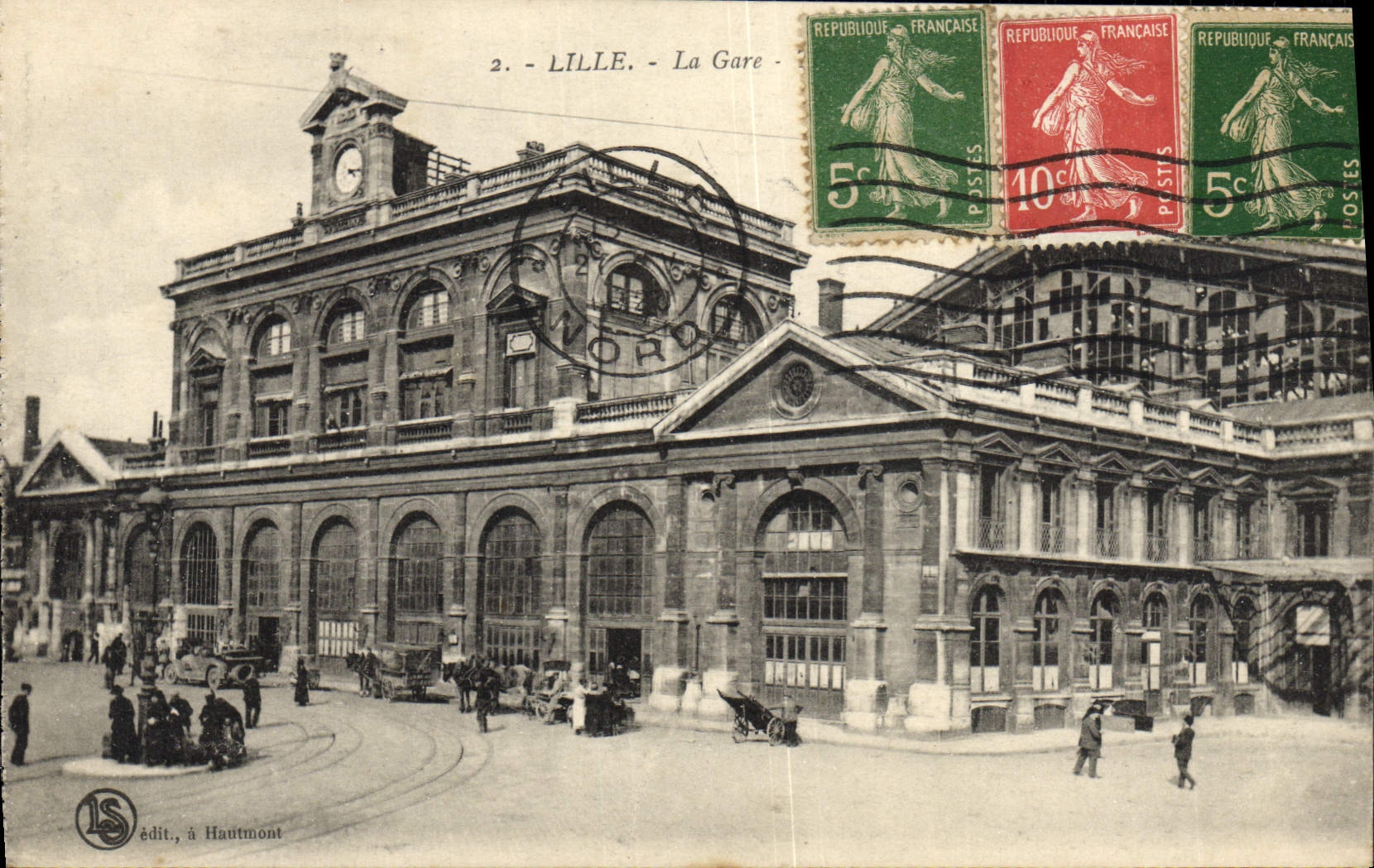 Estación de tren de Lille de la POSTAL de la VENDIMIA