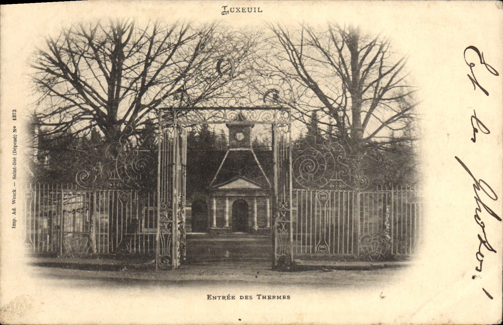 VINTAGE POSTCARD Luxeuil Entered Of the Thermal baths