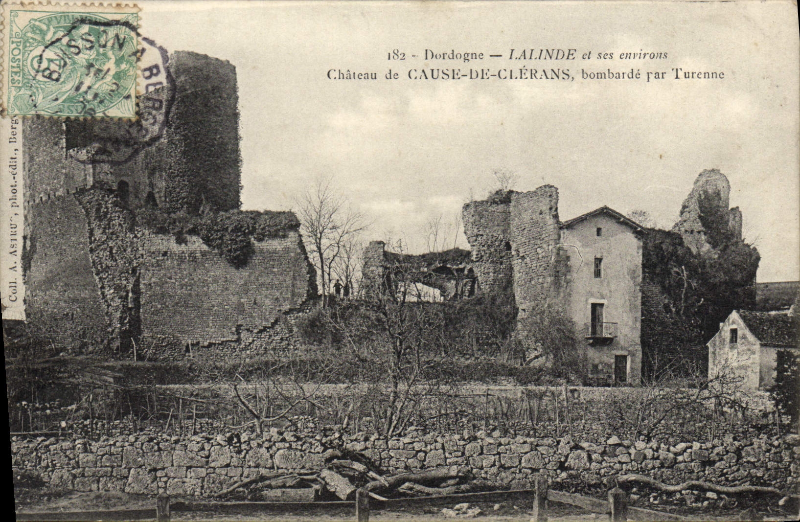 CPA Lalinde et ses Environs Chateau de Cause De Clerans bombardee par Turenne Militaria
